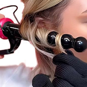 Bubble Curling Iron – Tourmaline Ceramic Spiral Wand with Clip