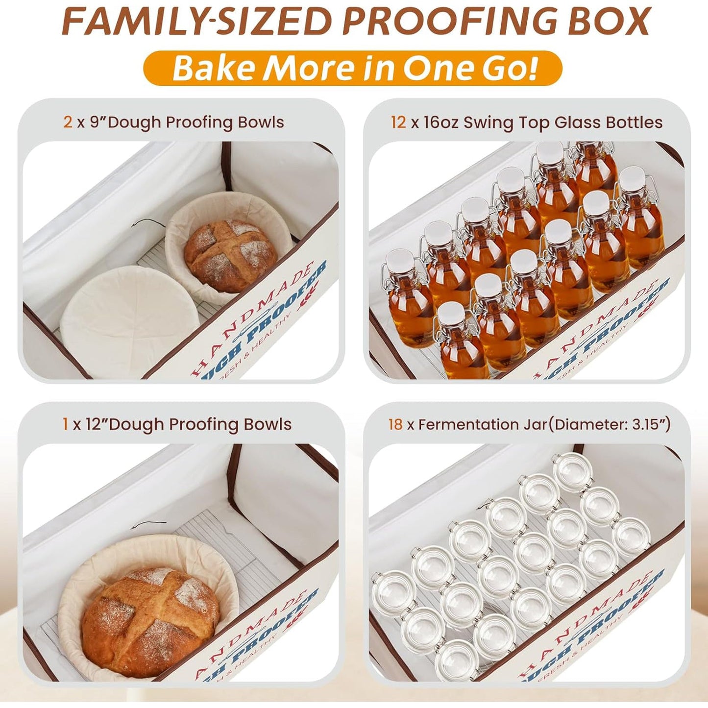 Dough Proofing Box – 3-Sided Heating | 50–130°F Precision Control