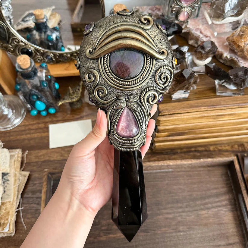 Natural Handmade Black Obsidian Mirror