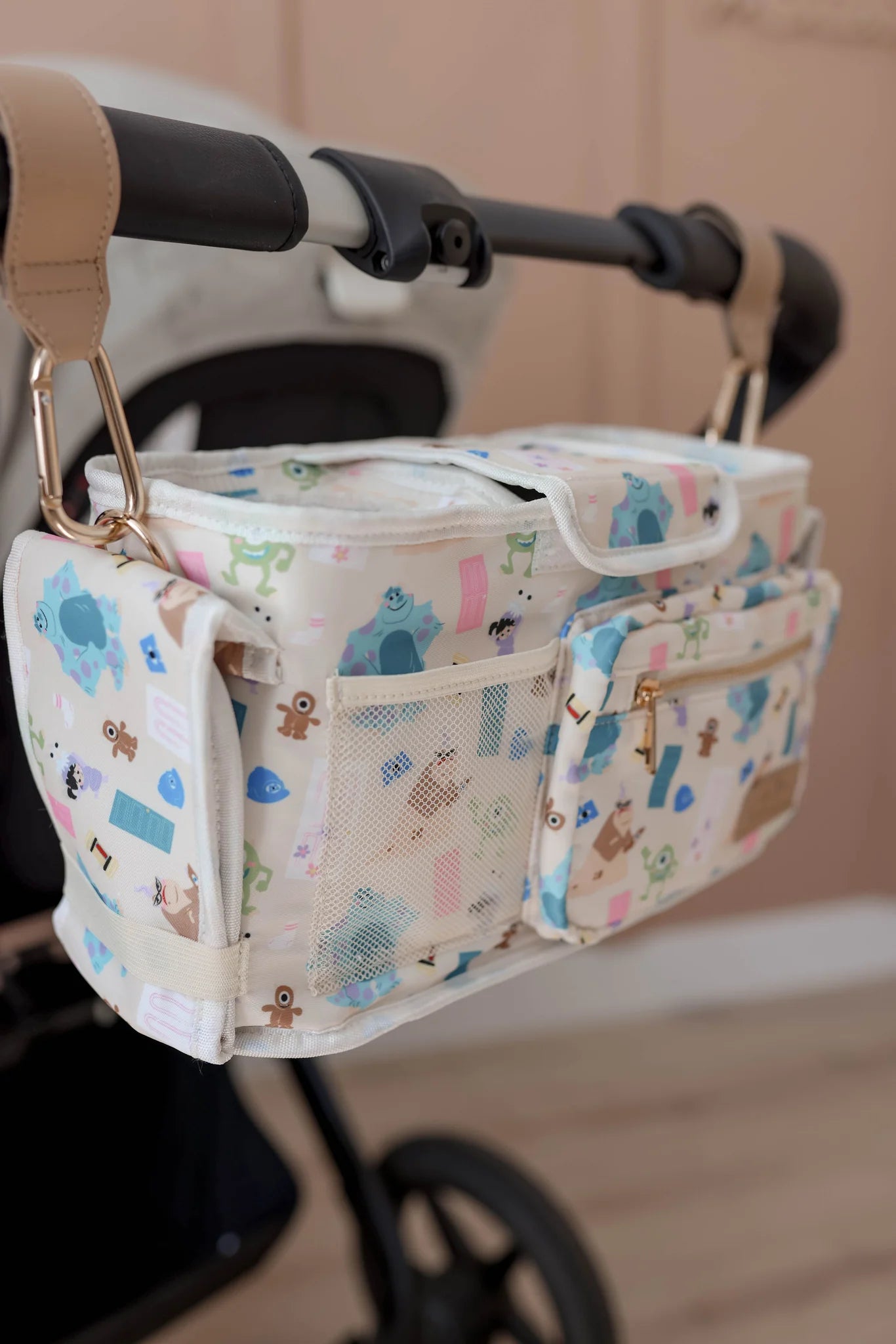 Stroller Caddy Organizer – Insulated Cup Holders & Multiple Pockets