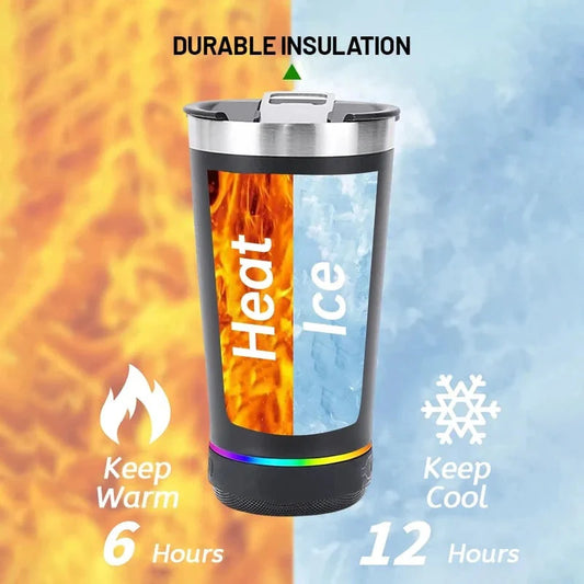16oz Bluetooth Speaker Insulated Tumbler