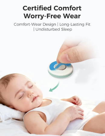 Wearable digital thermometer for babies