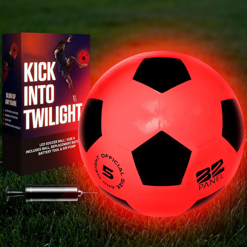 Glow in the Dark LED Soccer Ball – Impact-Activated Lights for Night Play