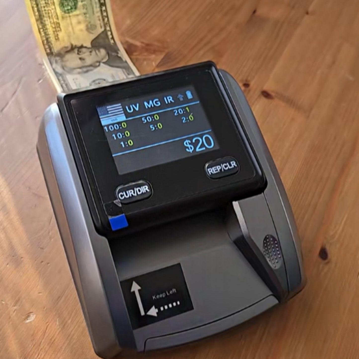 Counterfeit Money Detector – Digital Screen, Denomination & Total Calculation, 4‑Way Scanning