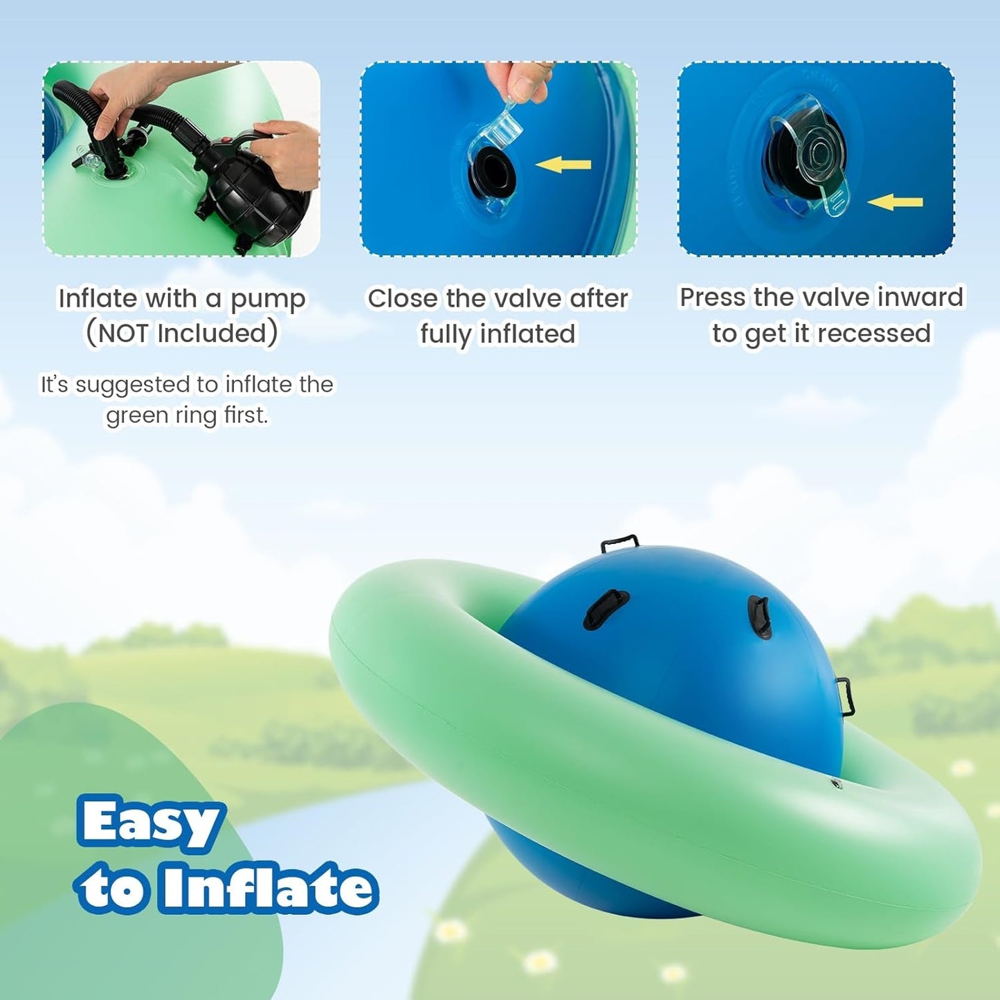 Giant Inflatable Dome Rocker – 7.5FT Active Play Sphere with 6 Handles