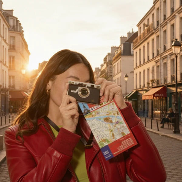 Paper‑Thin Digital Camera – 100g, No Screen, Film Tones, Travel Ready