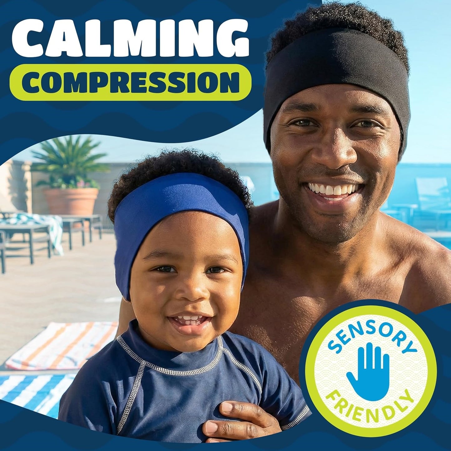 Swim Headband – Anti‑Slip Neoprene Band to Secure Earplugs and Block Water
