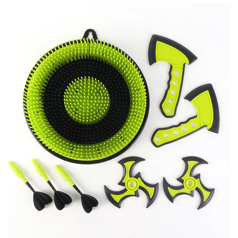 3-in-1 Toy Axe Throwing & Dart Game – Safe Target Practice for Kids Ages 6+