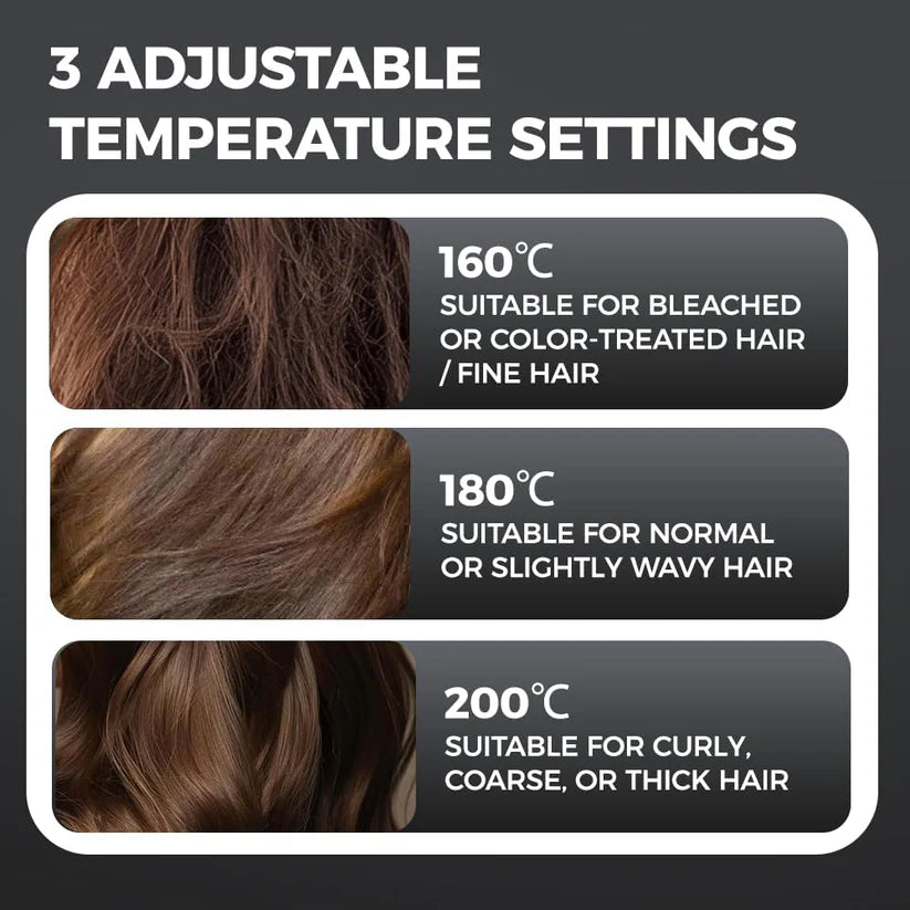 Mini Cordless Hair Straightener Brush – Portable, USB Rechargeable, 3 Heat Settings