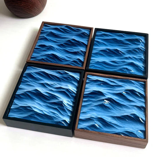 Ocean Plaster Decorative Ornament – Coastal Desktop & Sideboard Art