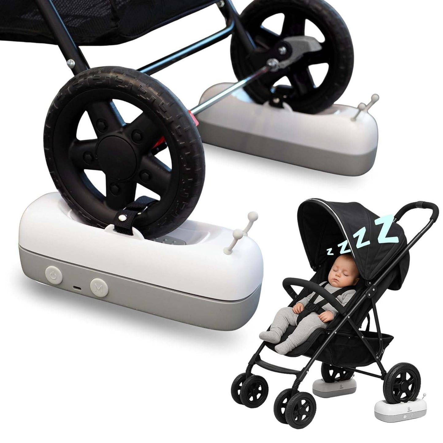Smart Baby Soother – Automatic Stroller Rocker with Wireless Remote & 90-Minute Timer