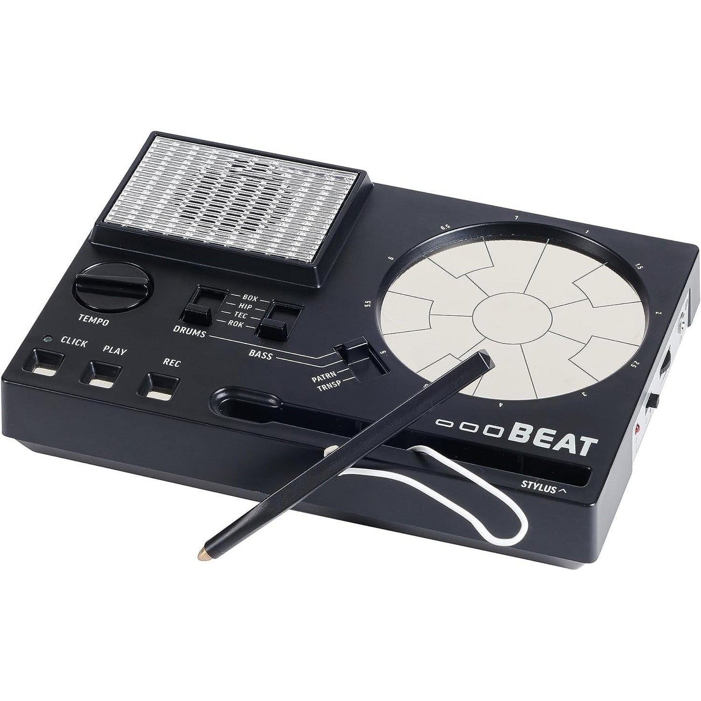 Compact Stylus Drum Machine – 4 Drum Kits & 4 Bass Sounds