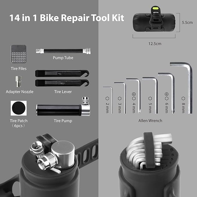 14-in-1 Bike Repair Kit – Compact Portable Maintenance Set