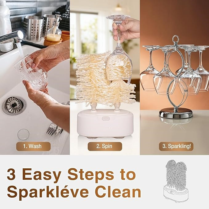 Dual-Side Glass Polisher – Cleans & Dries in One Spin