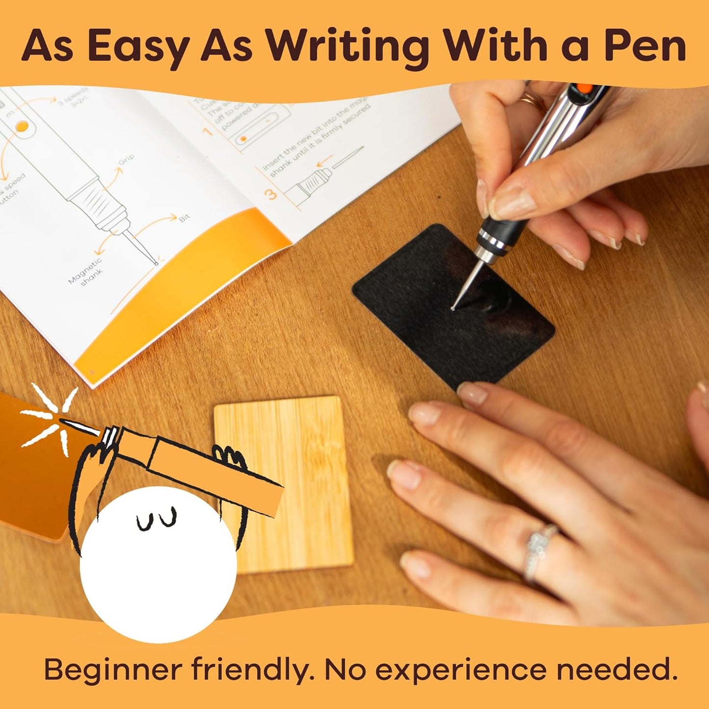 Cordless Engraving Pen – 3 Speeds, 30 Bits, Works on 50+ Surfaces