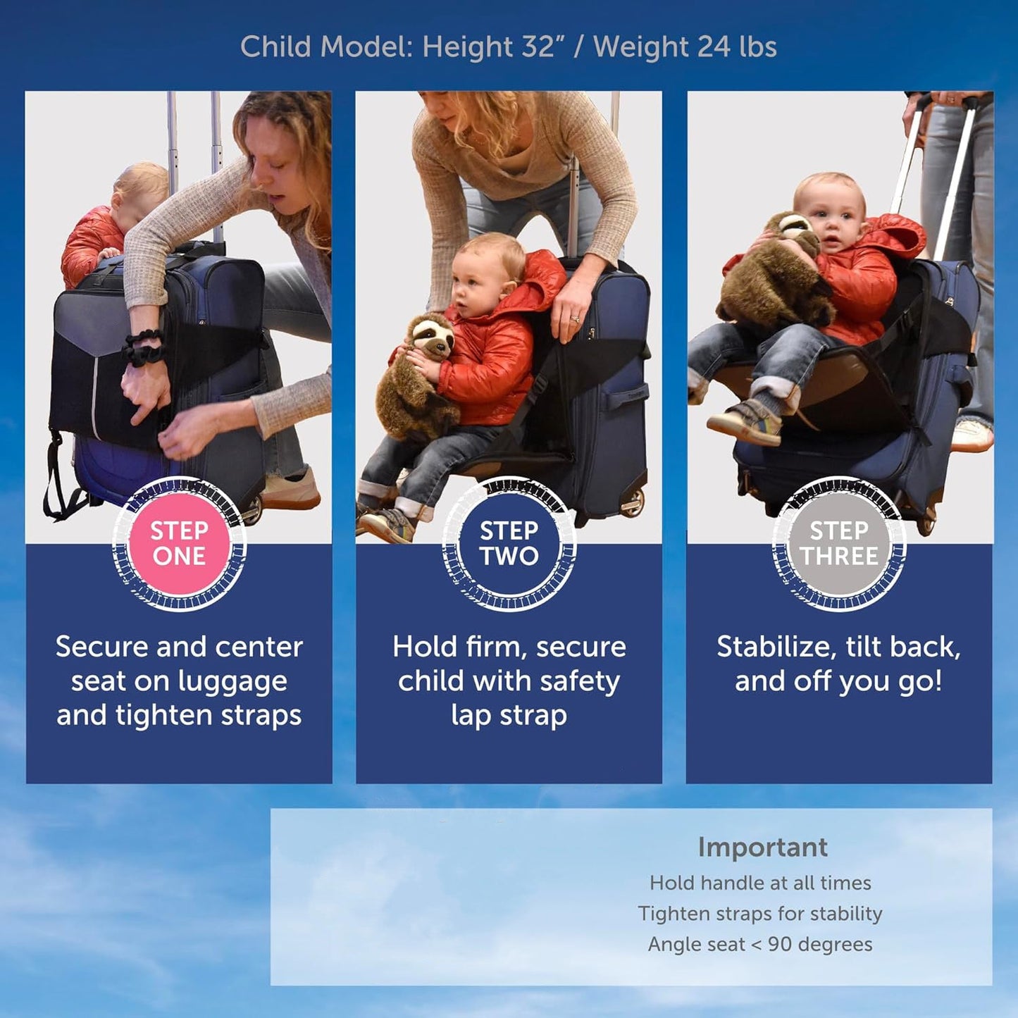 Ride-On Suitcase Seat – Portable Child Travel Seat for Airport Trips