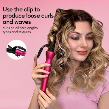 Bubble Curling Iron – Tourmaline Ceramic Spiral Wand with Clip