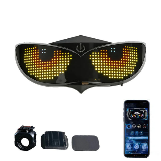 Smart LED Helmet Display – Bluetooth Customizable Animations for Motorcycle & Bike Helmets