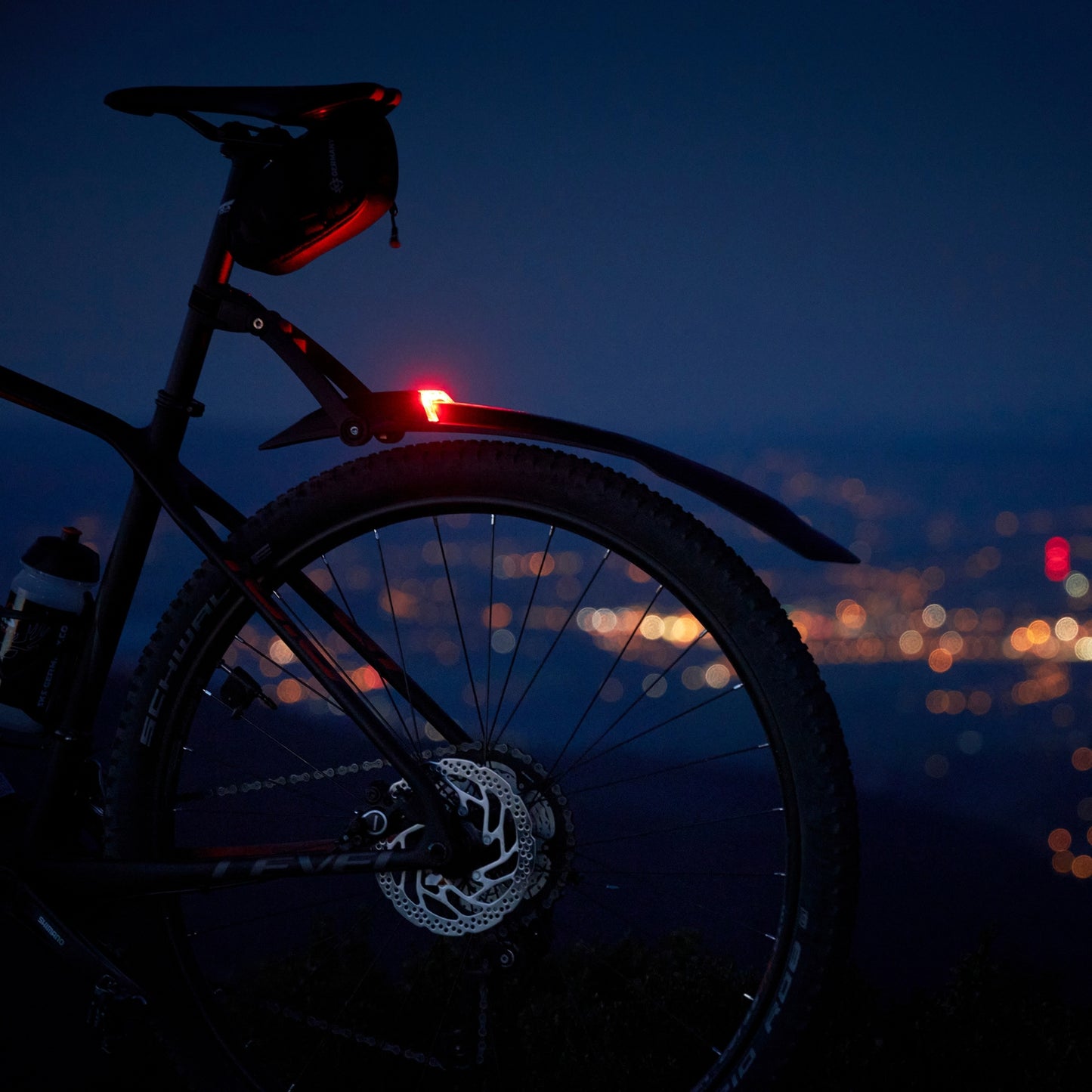 MTB Mudguard with Integrated Rear Light – StVZO Approved, 26"/27.5" Fit