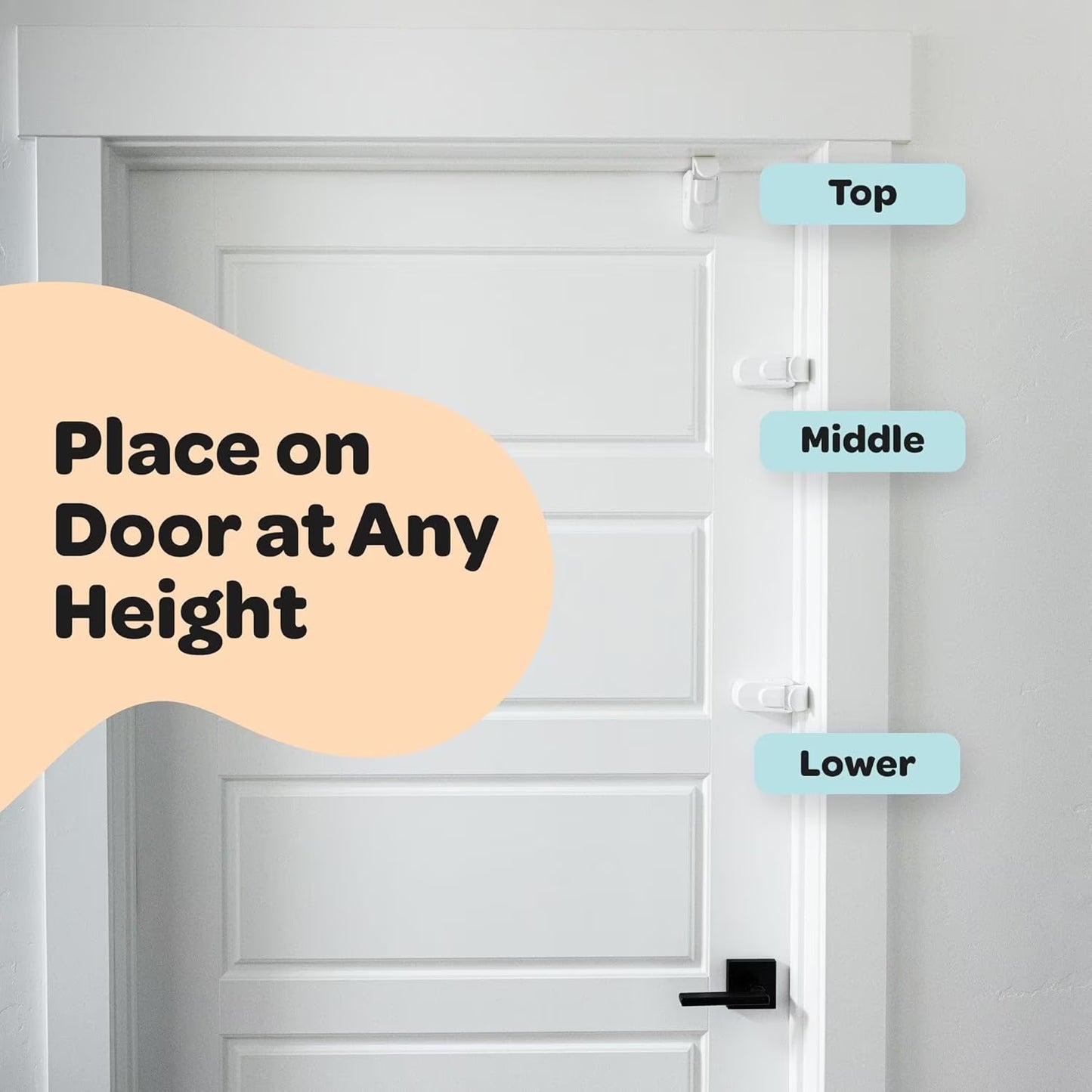 Child-Proof Door Lock – No Tools, Mounts High Out of Reach