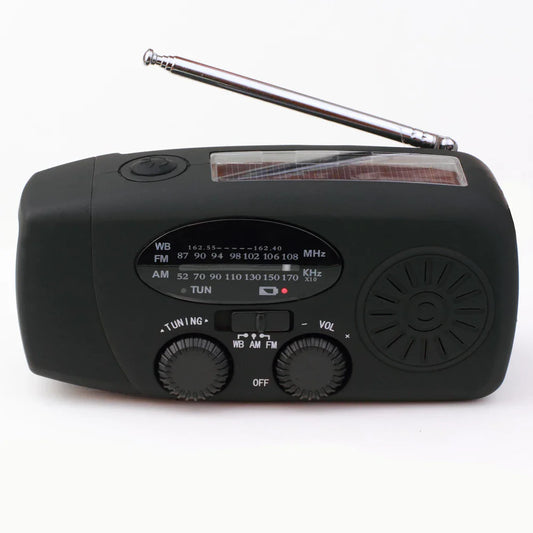 Rechargeable Emergency Radio – Solar, Hand Crank & USB Charging