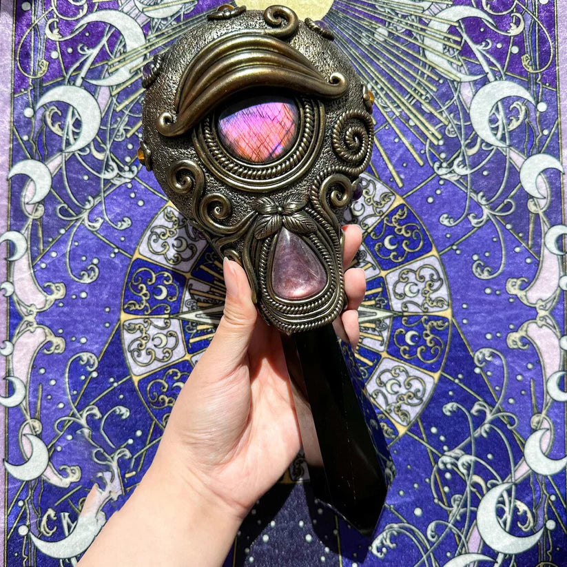 Natural Handmade Black Obsidian Mirror