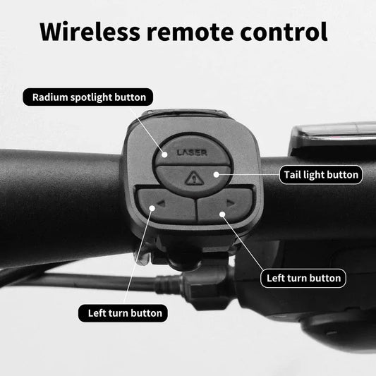Wireless Bike Tail Light with Turn Signals – Remote Control, USB Rechargeable