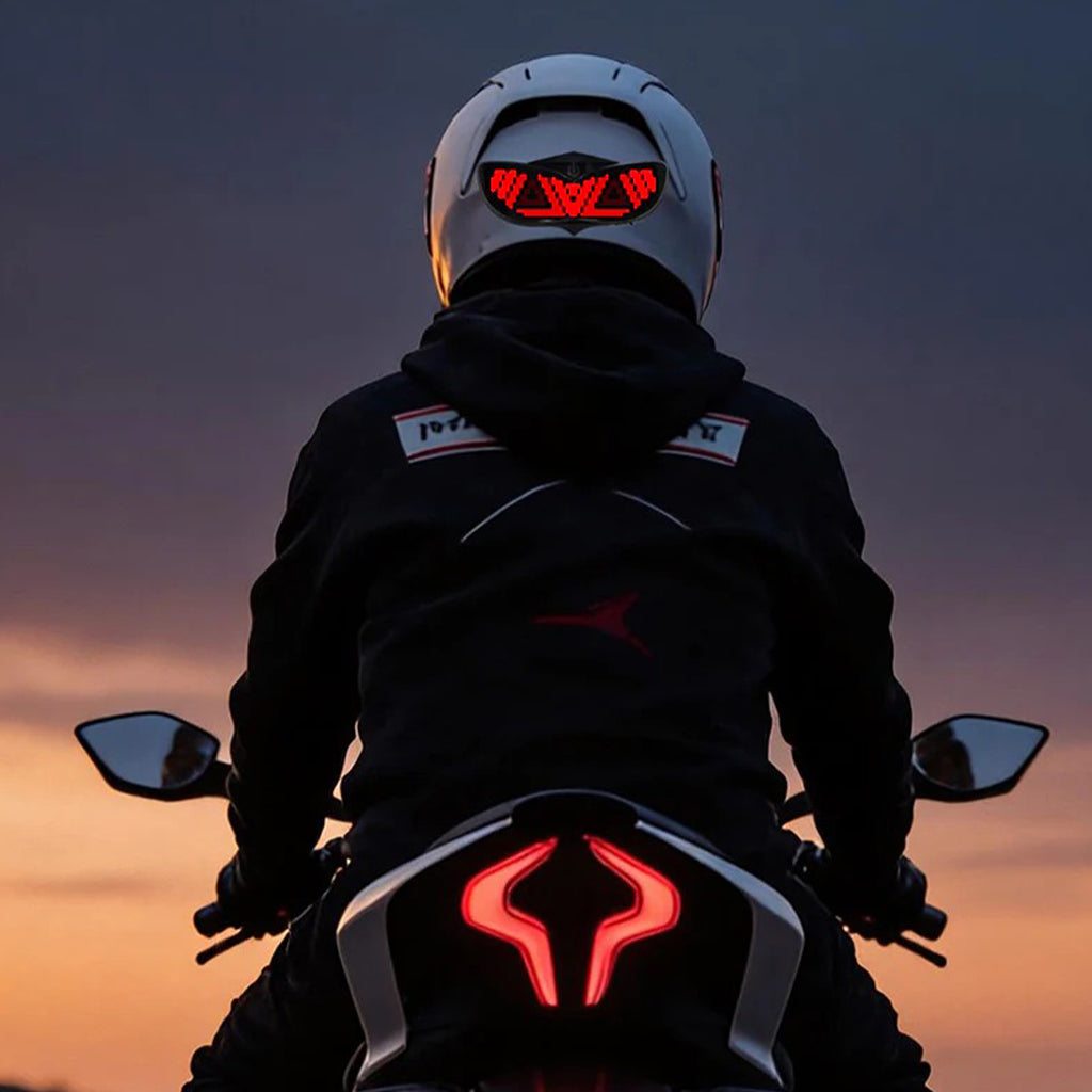 Smart LED Helmet Display – Bluetooth Customizable Animations for Motorcycle & Bike Helmets