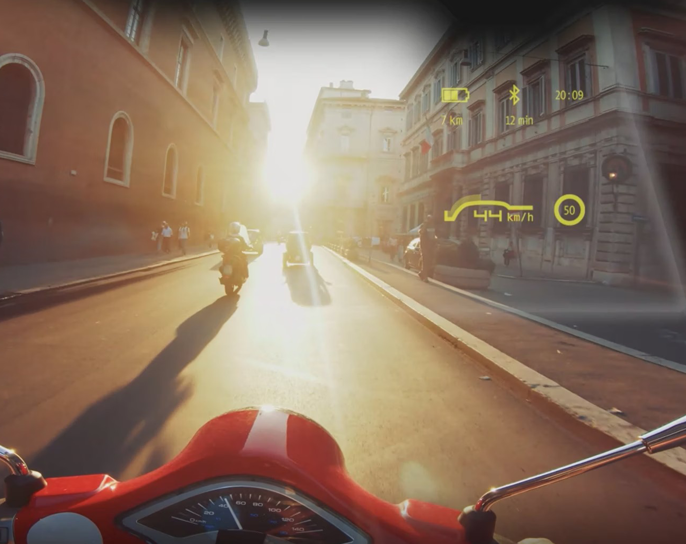 Motorcycle helmet head-up display