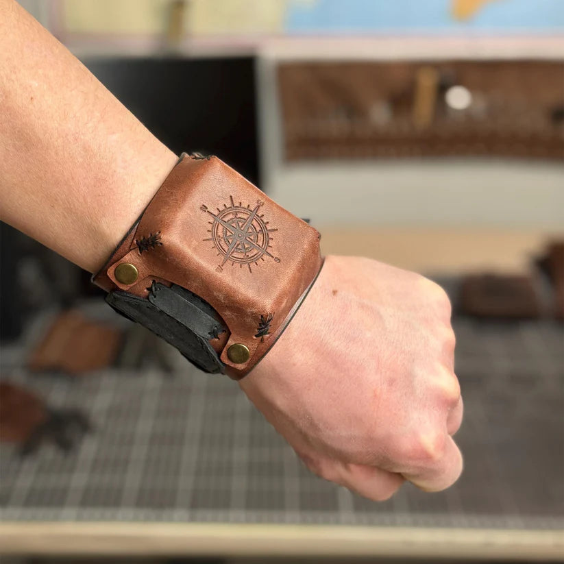 Genuine Leather Flip Strap – Wide Handcrafted Design for Smartwatches & Classic Watches