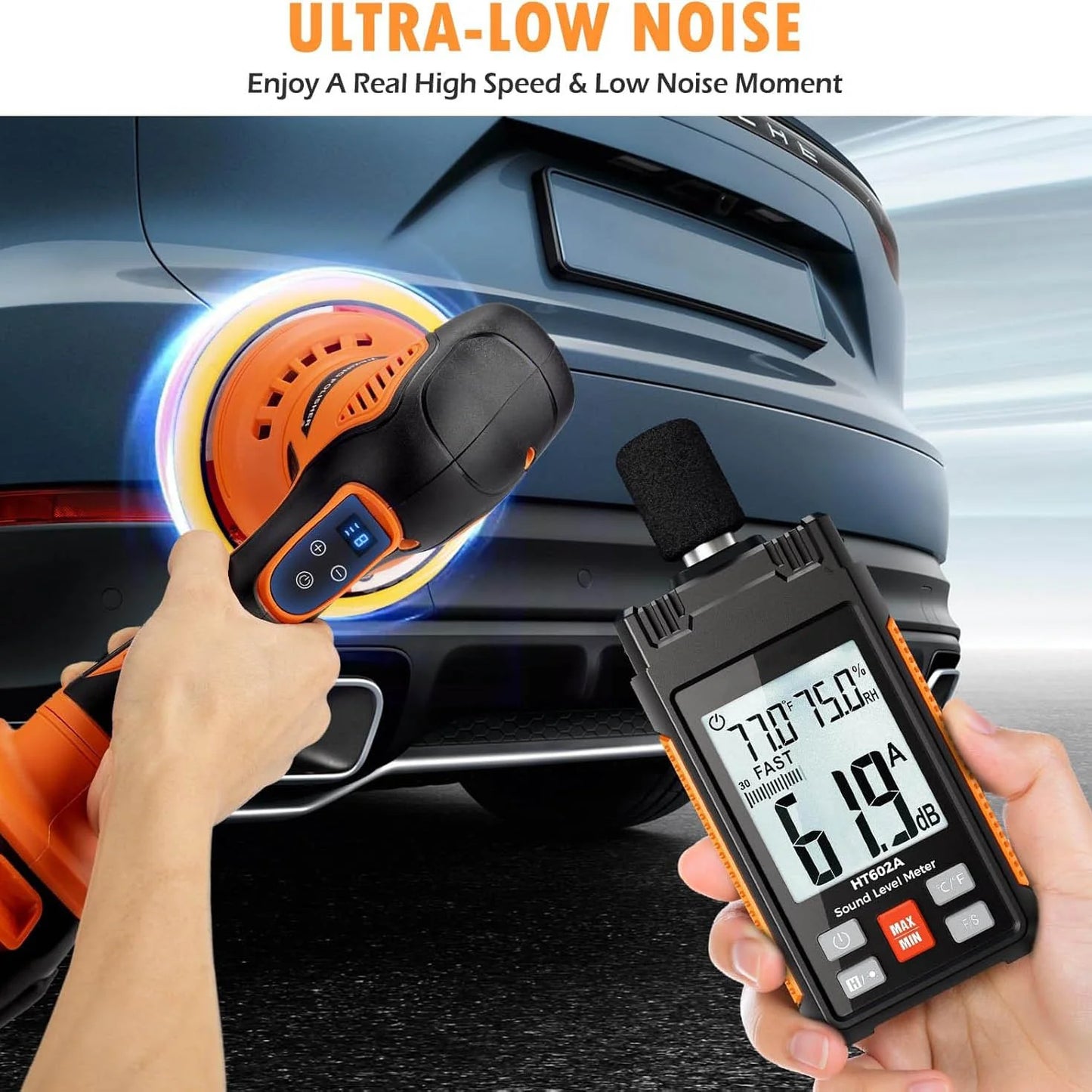 Cordless Car Buffer Polisher – 21V with 2×4.0Ah Batteries