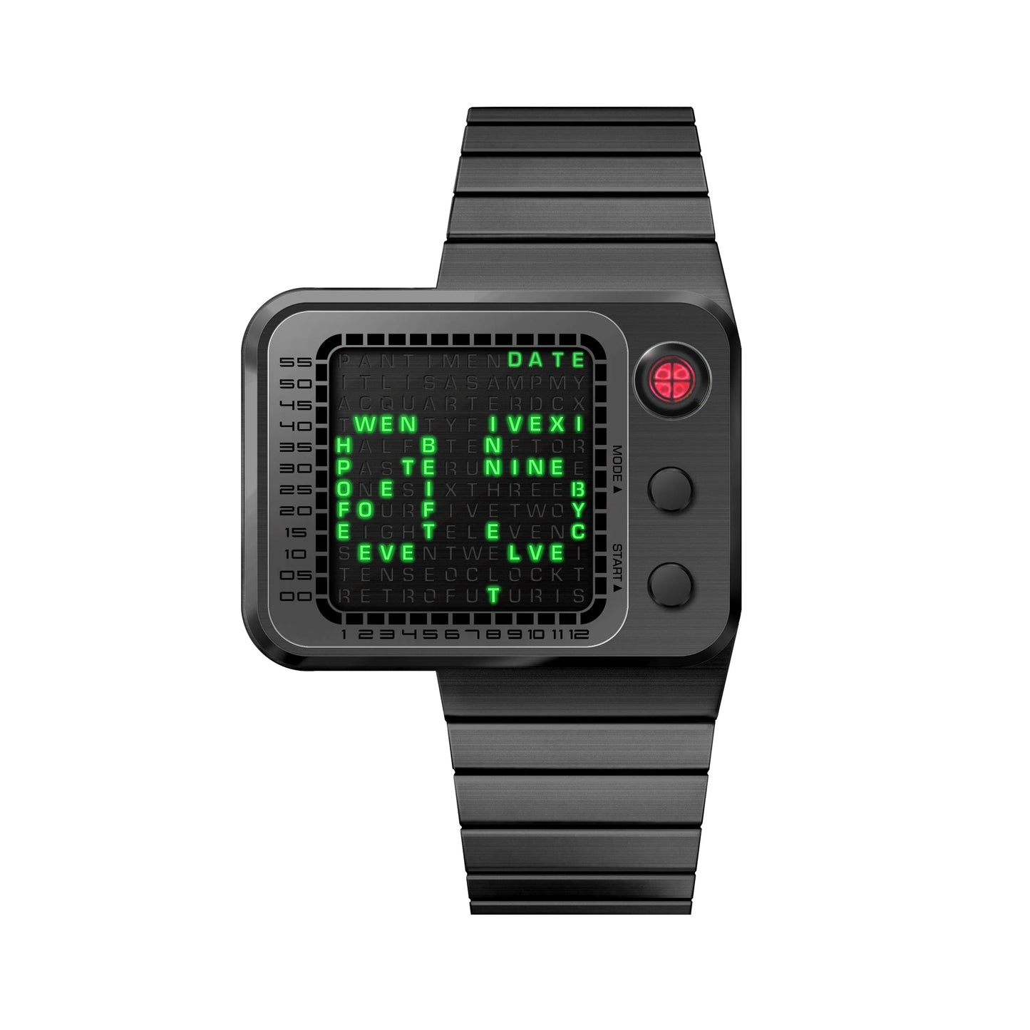 Electronic Digital Movement Watch – Waterproof Metal Case, Adjustable Stainless Steel Strap