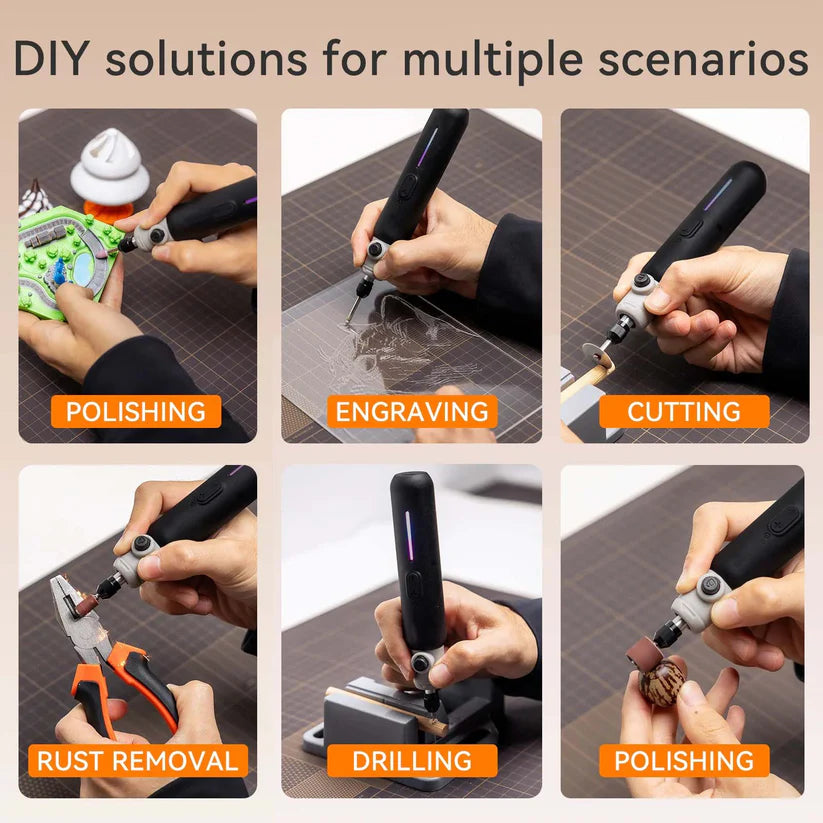 Cordless Rotary Engraving Pen – Brushless Motor, 8 Speeds, 65 Accessories