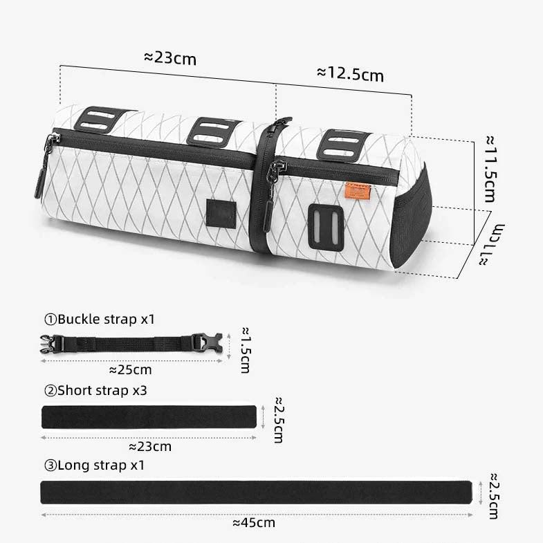 2-in-1 Bicycle Front Bag: Detachable Handlebar Bag, Frame Bag, and Saddle Bag